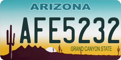 AZ license plate AFE5232