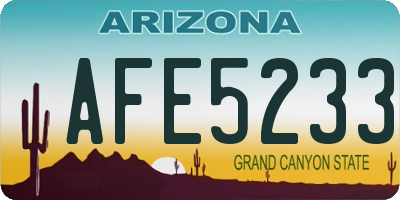 AZ license plate AFE5233