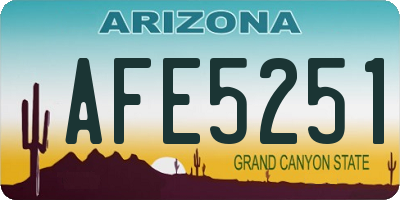 AZ license plate AFE5251