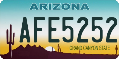 AZ license plate AFE5252