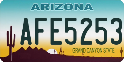 AZ license plate AFE5253