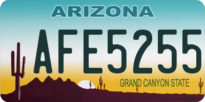 AZ license plate AFE5255