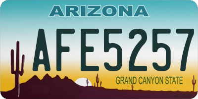 AZ license plate AFE5257