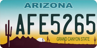 AZ license plate AFE5265