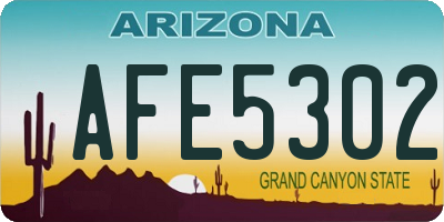 AZ license plate AFE5302