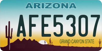 AZ license plate AFE5307