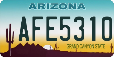 AZ license plate AFE5310
