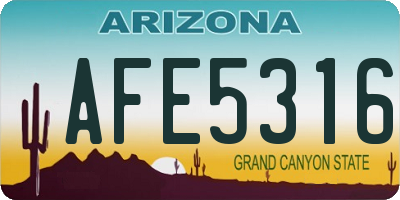 AZ license plate AFE5316