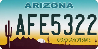 AZ license plate AFE5322