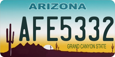 AZ license plate AFE5332