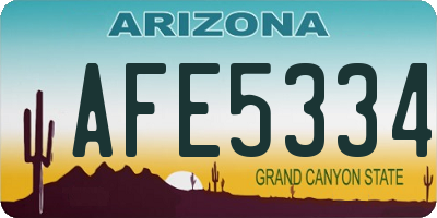 AZ license plate AFE5334