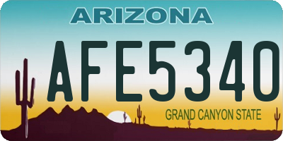 AZ license plate AFE5340