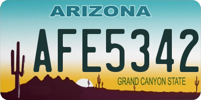 AZ license plate AFE5342