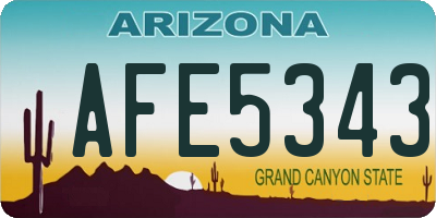 AZ license plate AFE5343