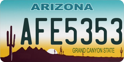 AZ license plate AFE5353