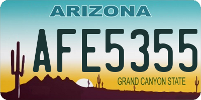 AZ license plate AFE5355