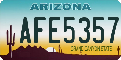 AZ license plate AFE5357