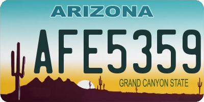 AZ license plate AFE5359