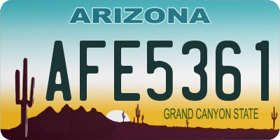 AZ license plate AFE5361