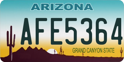 AZ license plate AFE5364