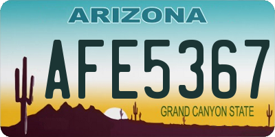 AZ license plate AFE5367