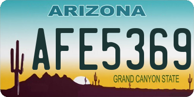 AZ license plate AFE5369