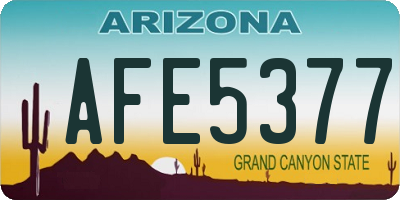 AZ license plate AFE5377