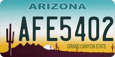 AZ license plate AFE5402