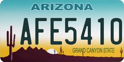 AZ license plate AFE5410