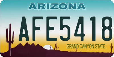 AZ license plate AFE5418