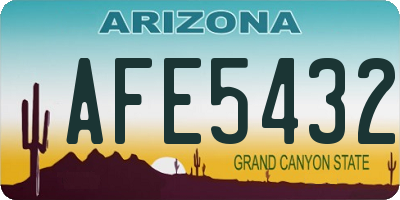AZ license plate AFE5432