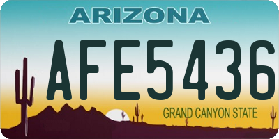 AZ license plate AFE5436