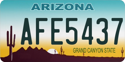 AZ license plate AFE5437