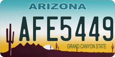 AZ license plate AFE5449