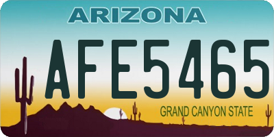 AZ license plate AFE5465