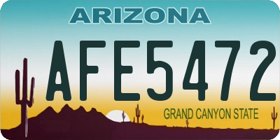 AZ license plate AFE5472