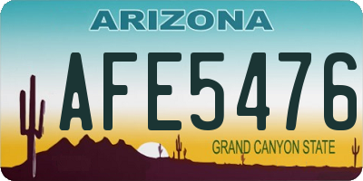 AZ license plate AFE5476