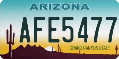 AZ license plate AFE5477