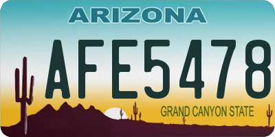 AZ license plate AFE5478