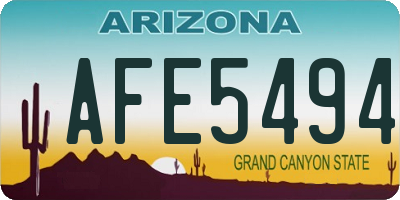 AZ license plate AFE5494