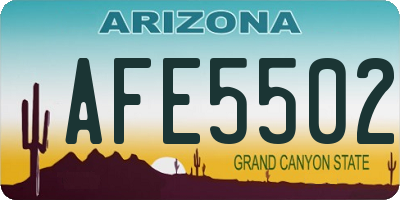 AZ license plate AFE5502