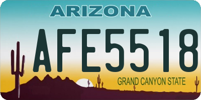 AZ license plate AFE5518