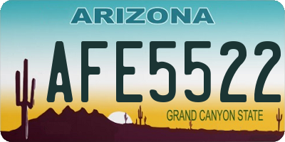 AZ license plate AFE5522