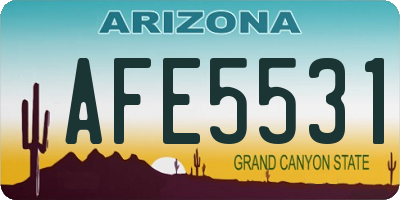 AZ license plate AFE5531