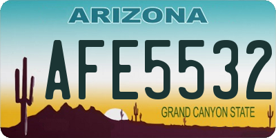 AZ license plate AFE5532