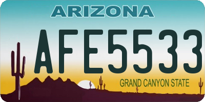 AZ license plate AFE5533