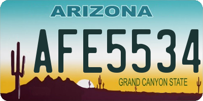 AZ license plate AFE5534