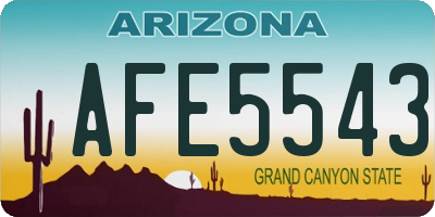 AZ license plate AFE5543