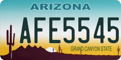 AZ license plate AFE5545