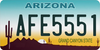 AZ license plate AFE5551